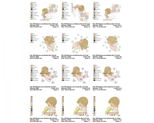 Baby Girl Machine Embroidery Designs-3 Sizes-7 Types-instant download