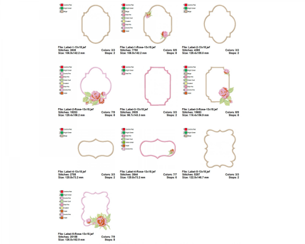 Creative Frame Machine Embroidery Designs-1 Size-10 Types-instant download