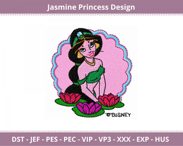 Jasmine Princess Machine Embroidery Designs-1 Size-instant download