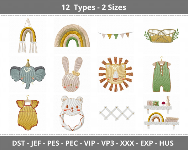 Creative Machine Embroidery Designs-2 Sizes-12 Types-instant download