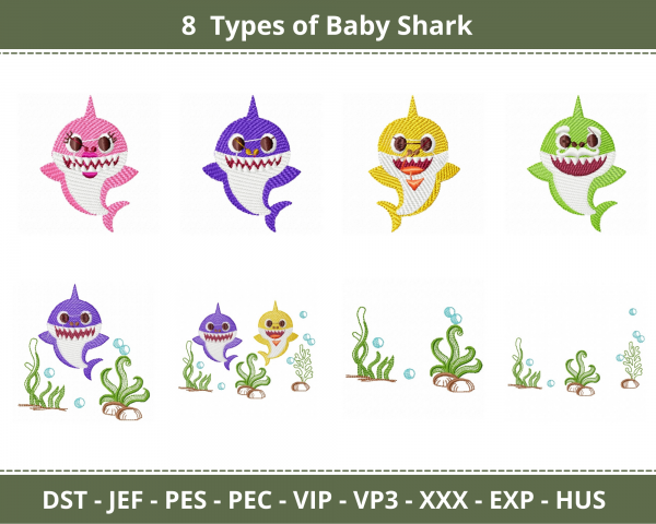 Baby Shark Machine Embroidery Designs