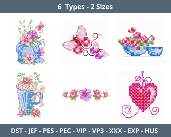 Creative Machine Embroidery Designs-2 Sizes-6 Types-instant download
