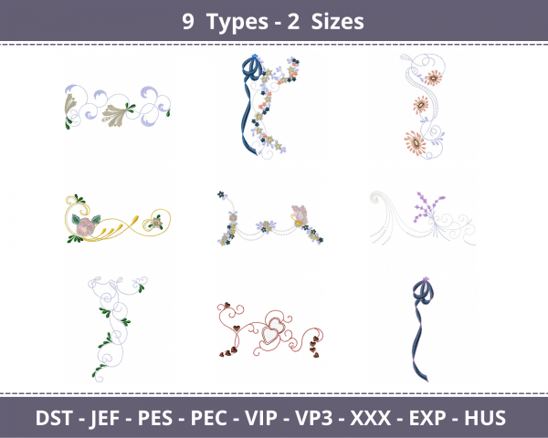 Creative Machine Embroidery Designs-2 Sizes-9 Types-instant download