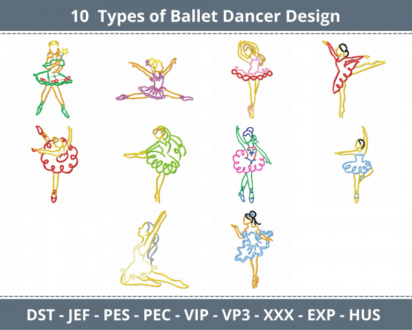 Ballet Dancer Machine Embroidery Designs