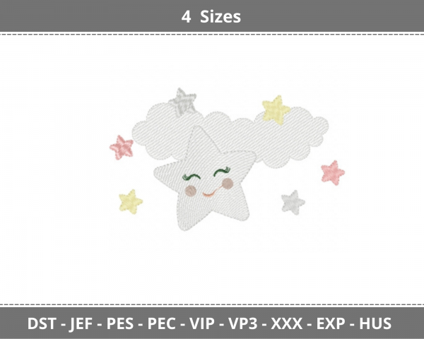 Stars Machine Embroidery Designs-4 Sizes-instant download