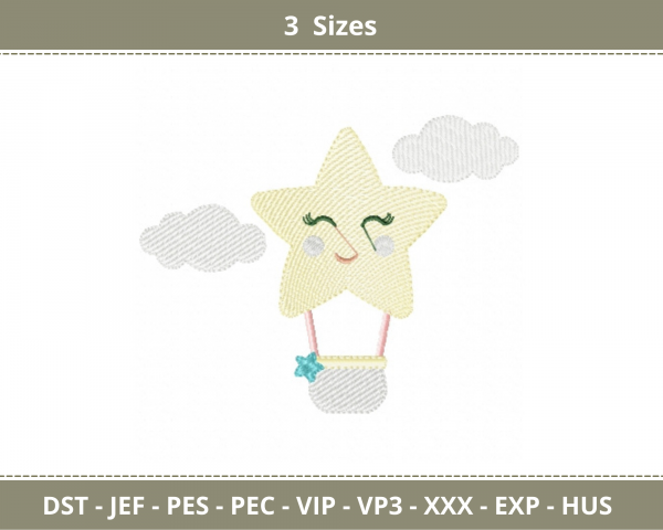 Stars Machine Embroidery Designs-3 Sizes-instant download