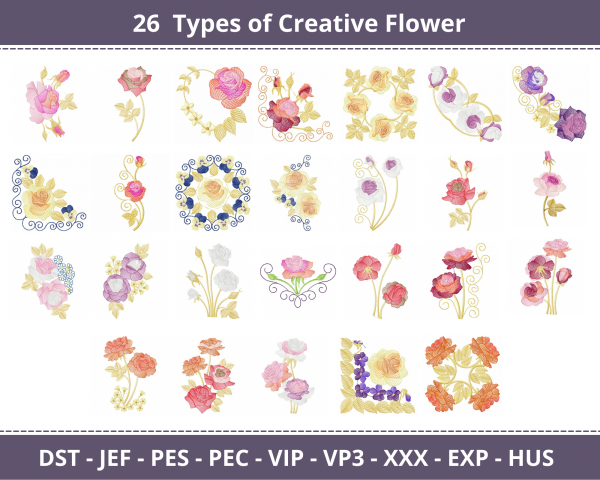 Creative Flower Machine Embroidery Designs