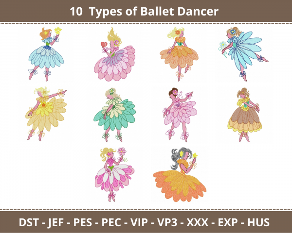 Ballet Dancer Machine Embroidery Designs