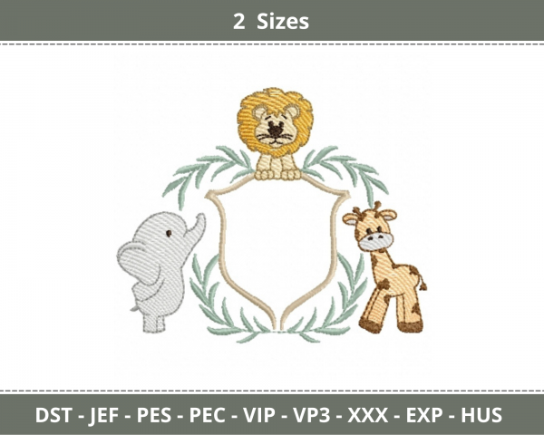 Safari Animal Machine Embroidery Designs-2 Sizes-instant download