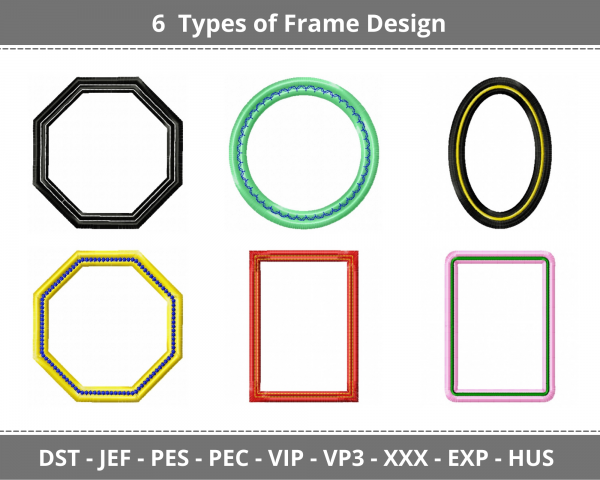 Creative Frame Machine Embroidery Designs-1 Size-6 Types-instant download