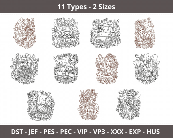 Creative Machine Embroidery Designs-2 Sizes-11 Types-instant download