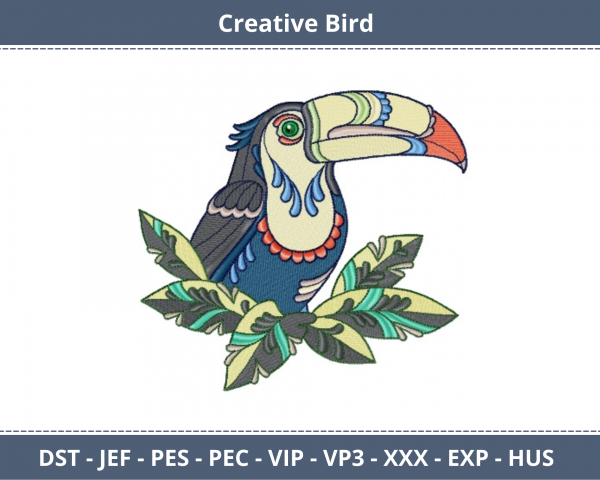 Creative Bird Machine Embroidery Designs-1 Size-instant download