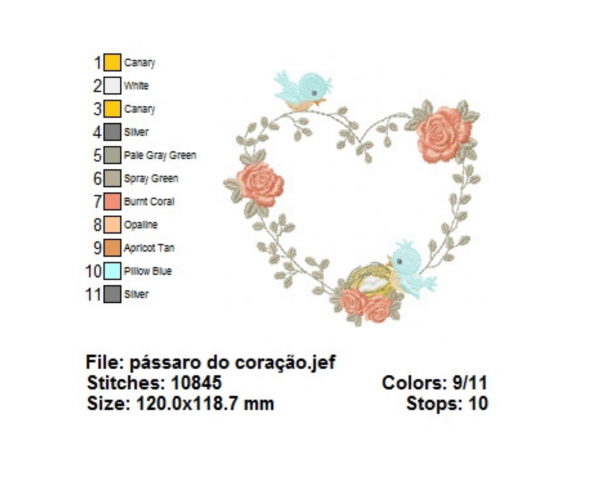 Creative Floral Heart Machine Embroidery Designs-1 Size-instant download
