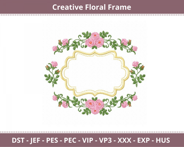 Creative Floral Frame Machine Embroidery Designs
