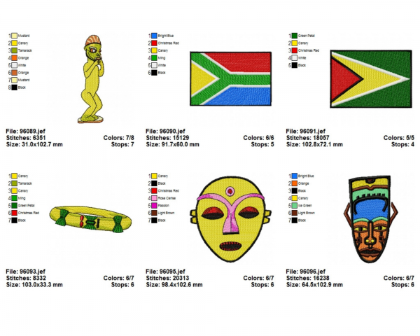 African Art Machine Embroidery Designs-1 Size-12 Types-instant download