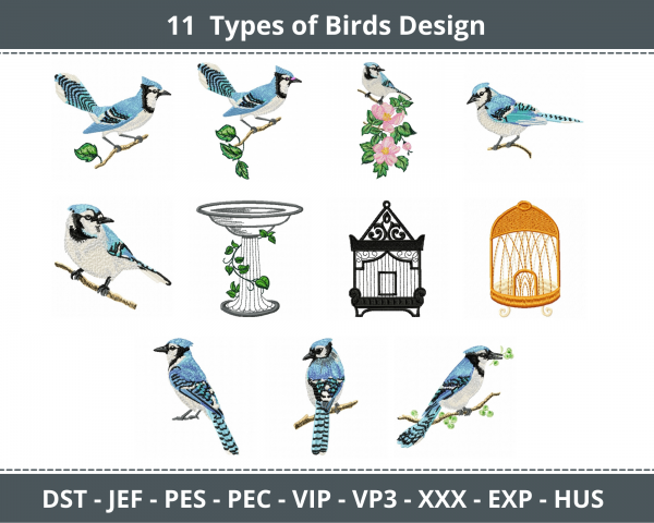 Birds Machine Embroidery Designs-1 Size-11 Types-instant download