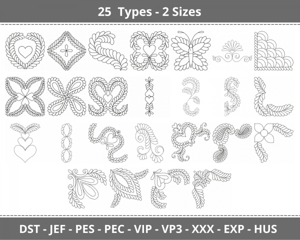 Creative Machine Embroidery Designs-2 Sizes-25 Types-instant download