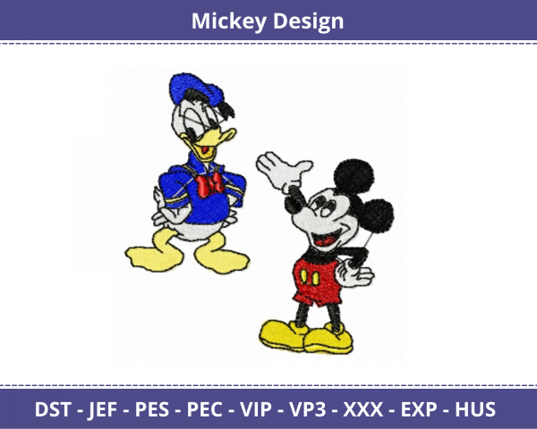 Mickey Cartoon Machine Embroidery Designs-1 Size-instant download