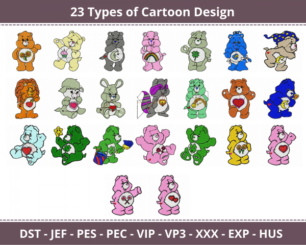 Cartoon Machine Embroidery Designs-1 Size-23 Types-instant download