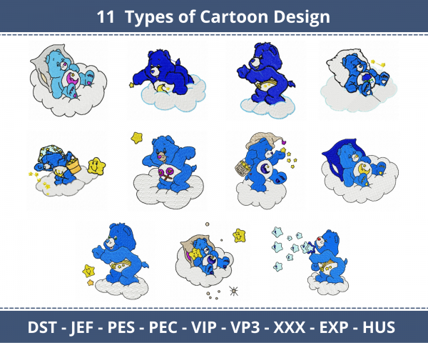 Cartoon Machine Embroidery Designs-1 Size-11 Types-instant download