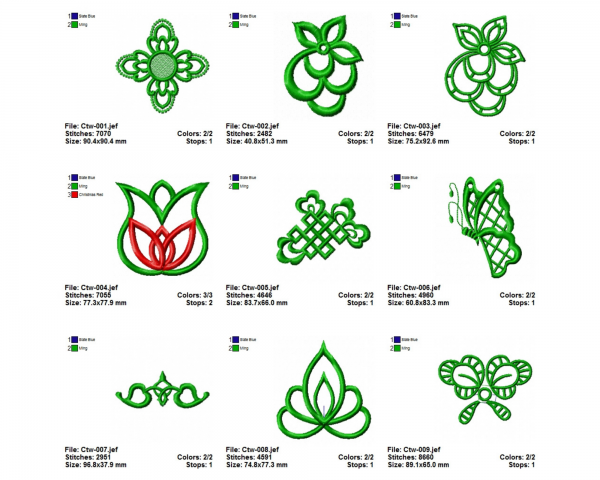 Creative Machine Embroidery Designs-1 Size-16 Types-instant download