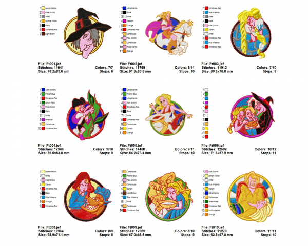 Fairy Tales Machine Embroidery Designs-1 Size-14 Types-instant download