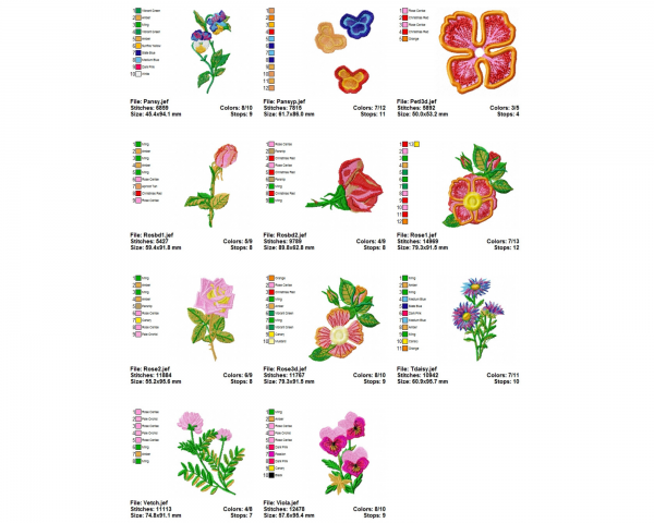 Garden Flowers Machine Embroidery Designs-1 Size-23 Types-instant download