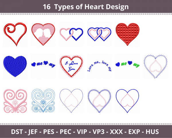 Heart Machine Embroidery Designs-1 Size-instant download
