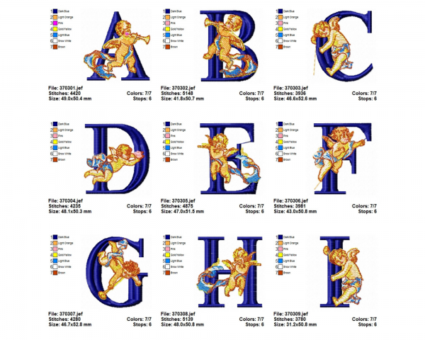 Alphabet Machine Embroidery Designs-1 Size- A to Z Alphabet Letters-instant download