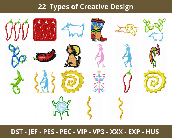 Creative Machine Embroidery Designs-1 Size-22 Types-instant download