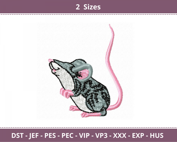Rat Machine Embroidery Designs-2 Sizes-instant download