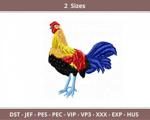 Cockerel Machine Embroidery Designs-2 Sizes-instant download