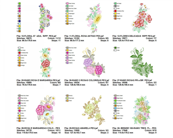 Creative Flower Machine Embroidery Designs-1 Size-30 Types-instant download