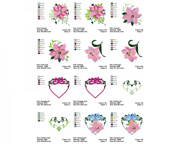 Creative Flower Machine Embroidery Designs-2 Sizes-9 Types-instant download