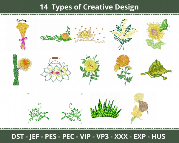 Creative Machine Embroidery Designs-1 Size-14 Types-instant download