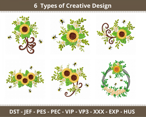 Creative Machine Embroidery Designs-1 Size-6 Types-instant download