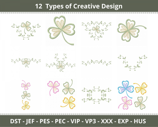 Creative Machine Embroidery Designs-1 Size-12 Types-instant download