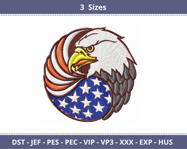 American Eagle Machine Embroidery Designs-3 Sizes-instant download