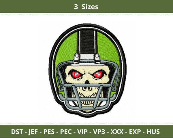 Football Skull Machine Embroidery Designs