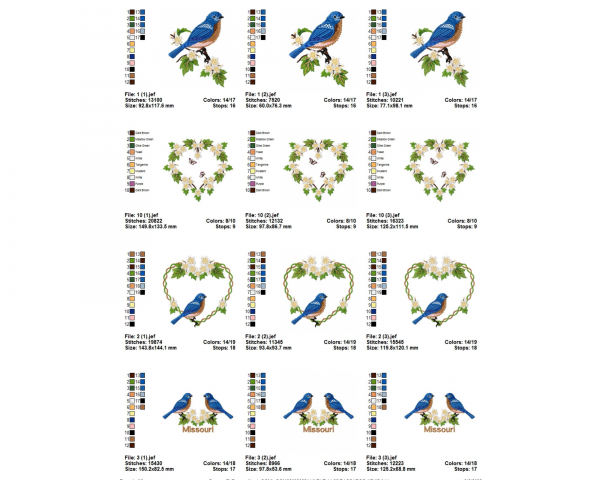 Creative Birds Machine Embroidery Designs-3 Sizes-10 Types-instant download