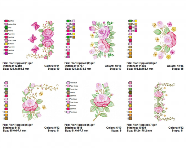 Creative Flower Machine Embroidery Designs-1 Size-instant download