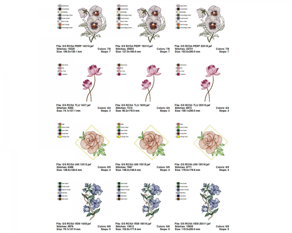 Creative Flower Machine Embroidery Designs-3 Sizes-8 Types-instant download