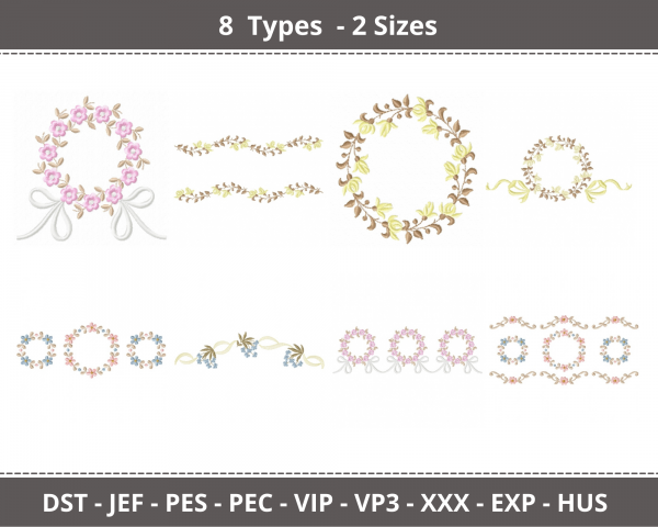 Creative Machine Embroidery Designs-2 Sizes-8 Types-instant download