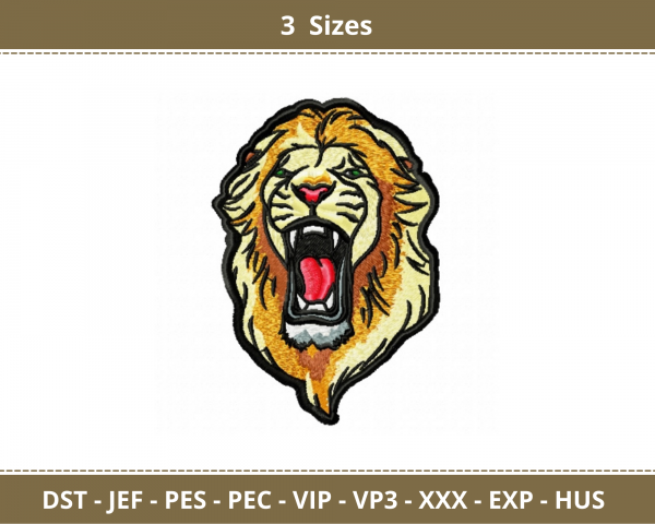 Lion Machine Embroidery Designs-3 Sizes-instant download