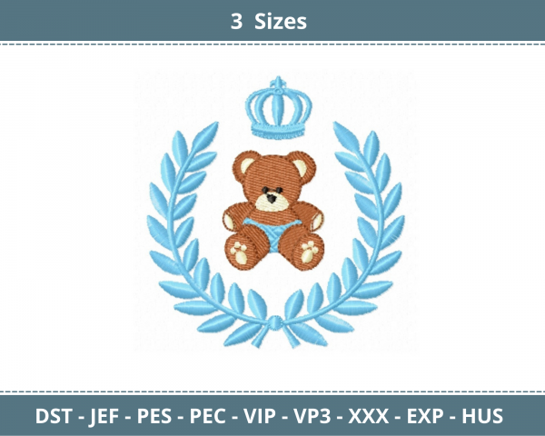 Teddy Bear Machine Embroidery Designs-3 Sizes-instant download