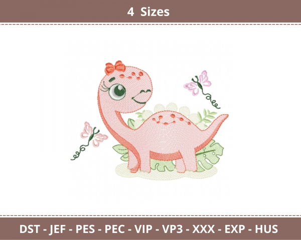 Baby Dinosaur Machine Embroidery Designs-4 Sizes-instant download
