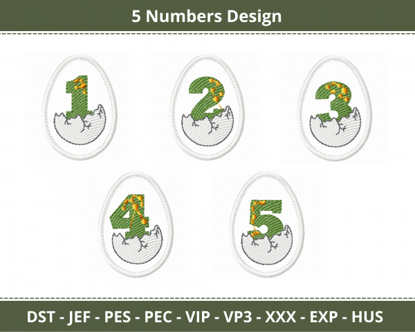 Numbers Machine Embroidery Designs-1 Size-5 Types-instant download
