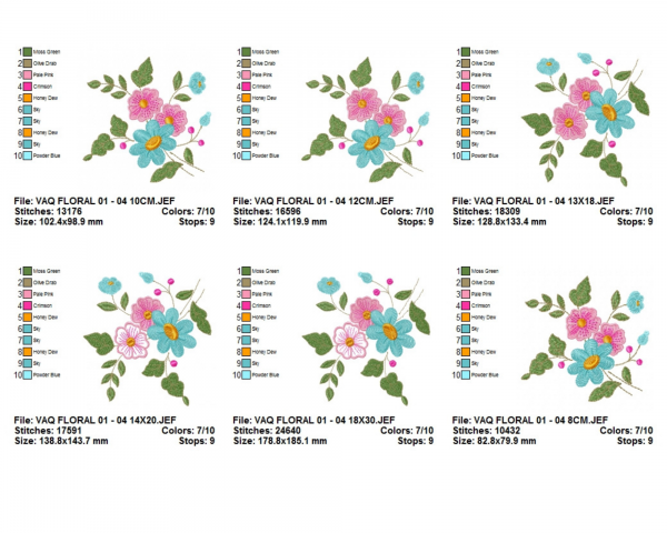 Flower Machine Embroidery Designs-6 Sizes-instant download