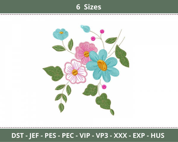 Flower Machine Embroidery Designs-6 Sizes-instant download