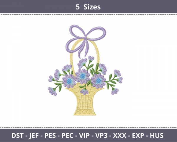 Flower Bouquet Machine Embroidery Designs-5 Sizes-instant download